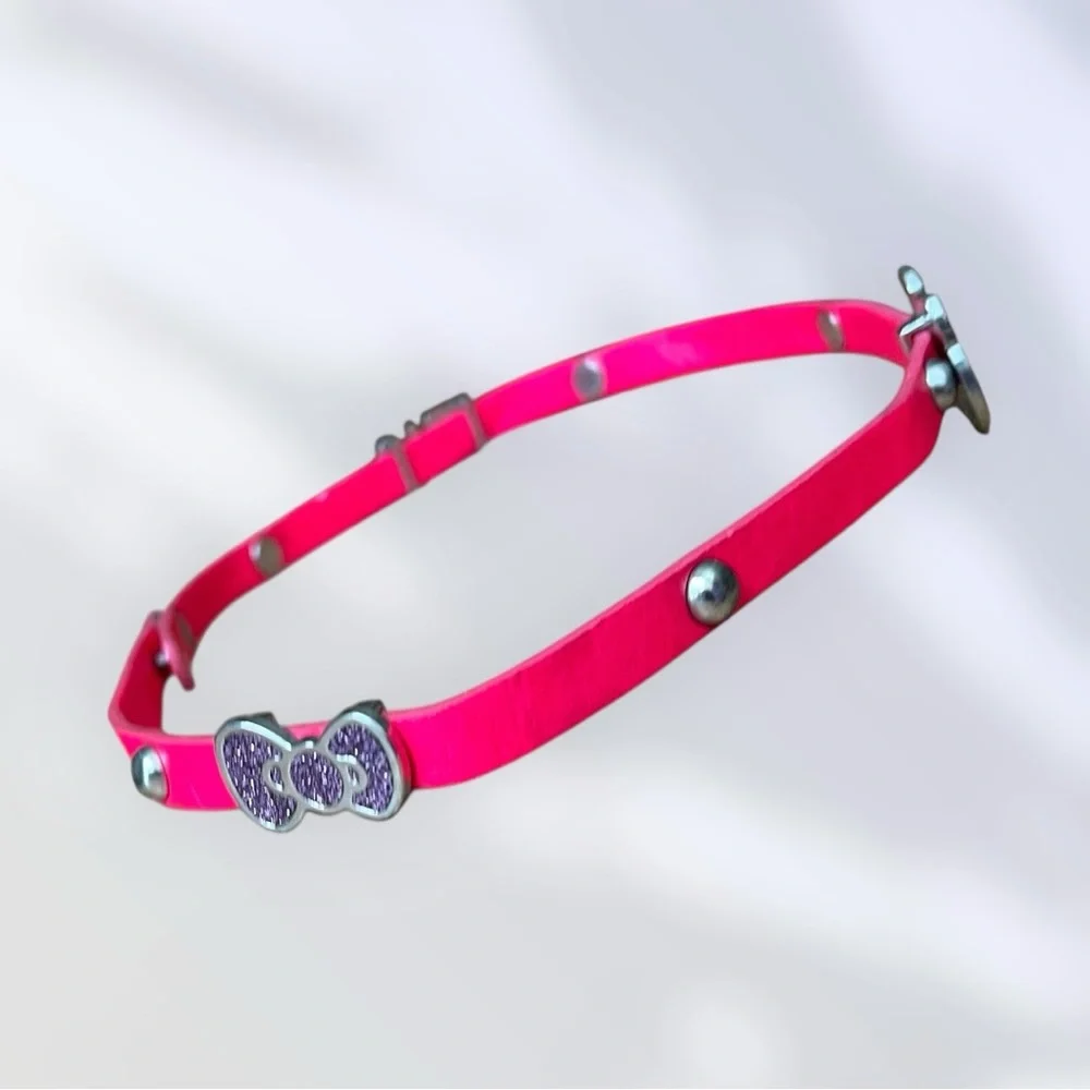 Sanrio Hello Kitty Adjustable Belt Pink Girls‎ Sparkly Bow Faux Leather Vegan